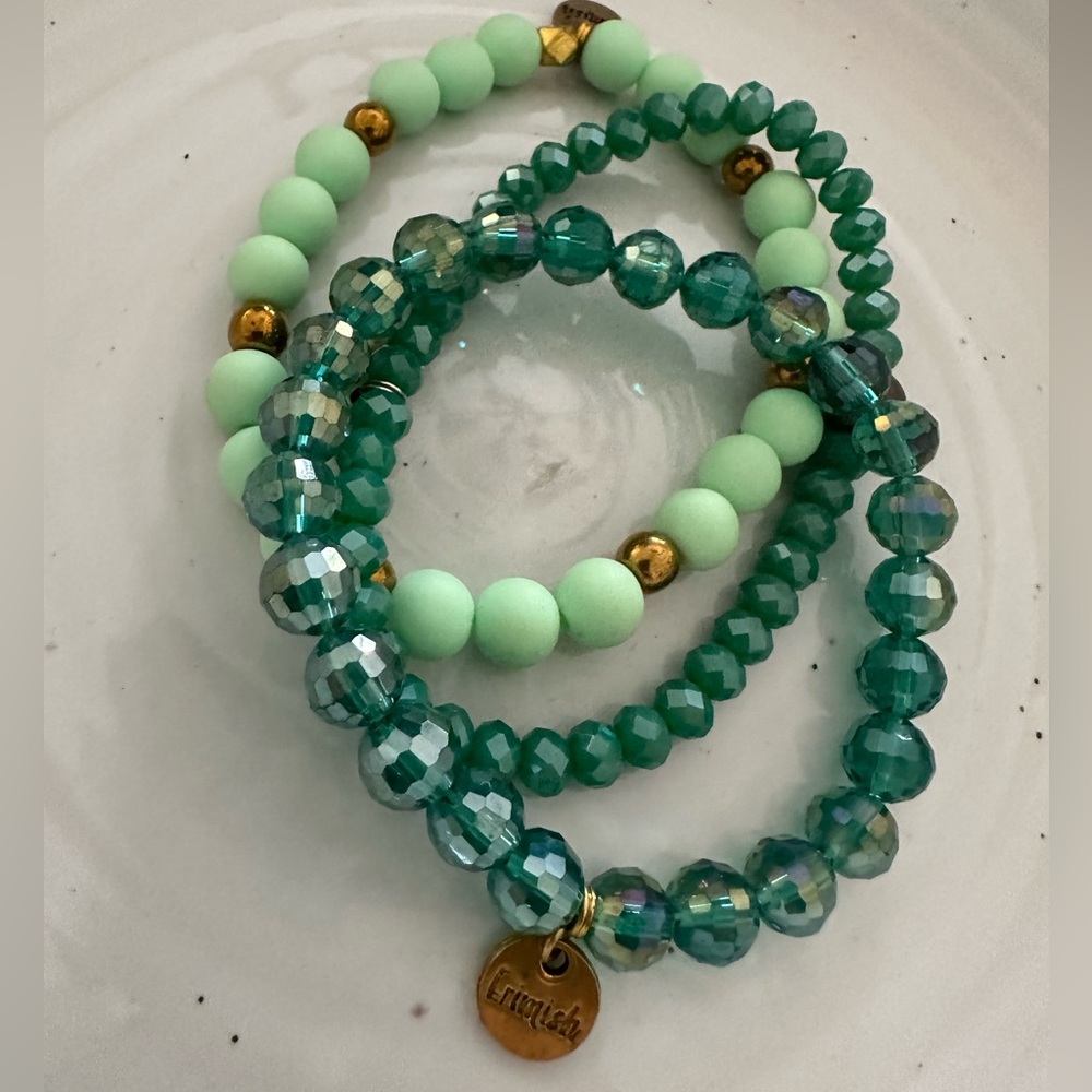 New erimish bracelet set of three boutique trendy stretch beaded bracele…